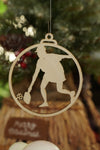 Dink Silhouette - Add A Name - Custom Personalized Laser-Cut Wooden Pickleball Ornaments – 4 Inches in size