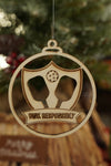 Dink Responsibly - Custom Personalized Laser-Cut Wooden Pickleball Ornaments – 4 Inches in size