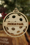 Pickleball with Name Banner - Custom Personalized Laser-Cut Wooden Pickleball Ornaments – 4 Inches in size (Copy) (Copy)