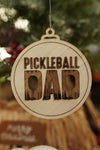 Pickleball Dad - Custom Personalized Laser-Cut Wooden Pickleball Ornaments – 4 Inches in size