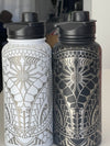 Polynesian Filipino Tribal Tattoo Lasered Water Bottle Full Wrap Design