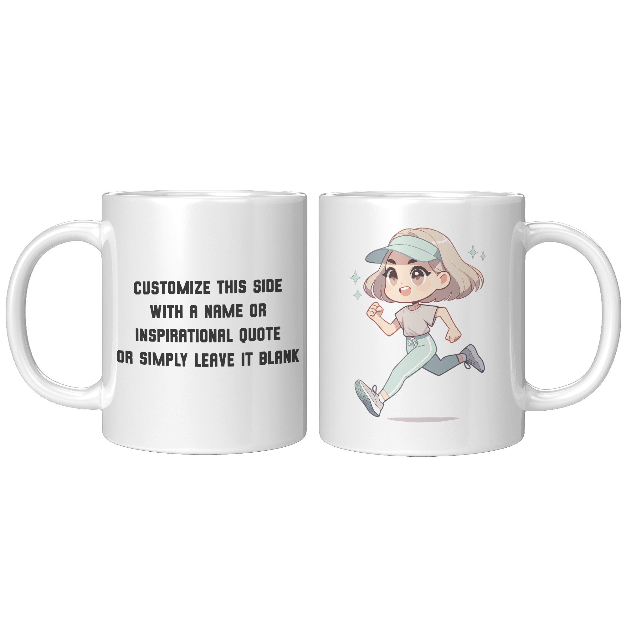 "Female Runner Coffee Mug - Inspirational Running Quotes Cup - Perfect Gift for Women Runners - Motivational Marathoner's Morning Brew" - Q