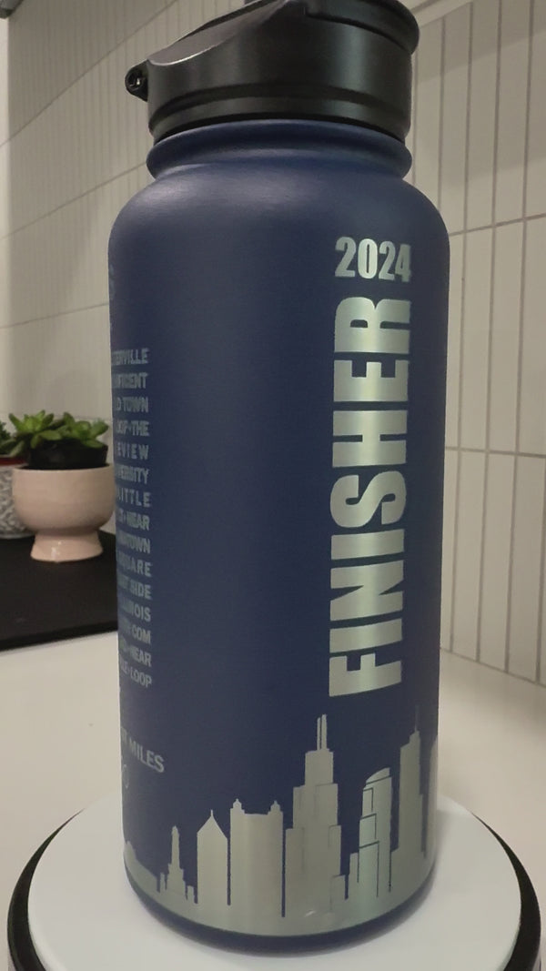 Custom Chicago Marathon Finisher Water Bottle