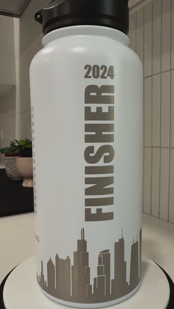 Custom Chicago Marathon Finisher Water Bottle