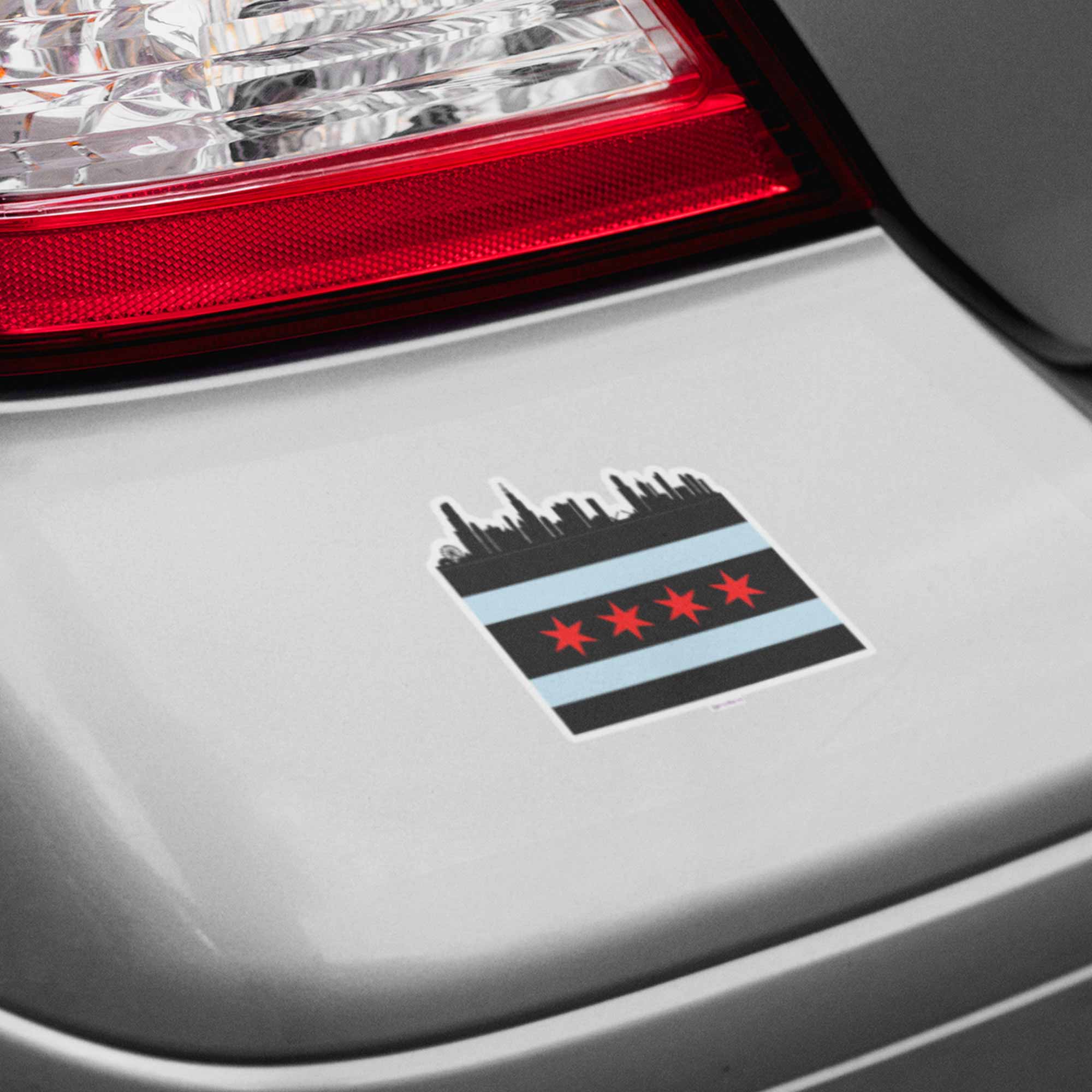 Chicago Skyline Black - Sticker or MagnetSticker or Magnet - My E Three