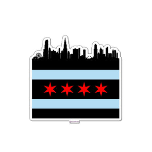 Chicago Skyline Black - Sticker or MagnetSticker or Magnet - My E Three