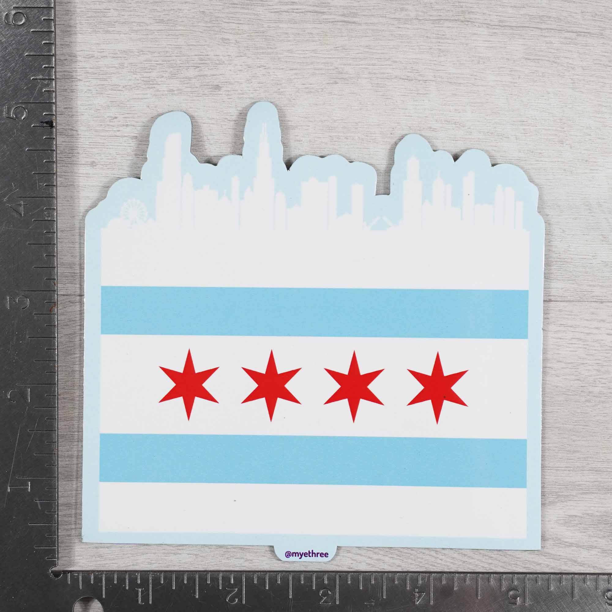 Chicago Skyline White - Sticker or MagnetSticker or Magnet - My E Three