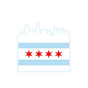 Chicago Skyline White - Sticker or MagnetSticker or Magnet - My E Three