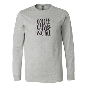 Coffe Cats And Chill Long Sleeve ShirtT-shirt - My E Three