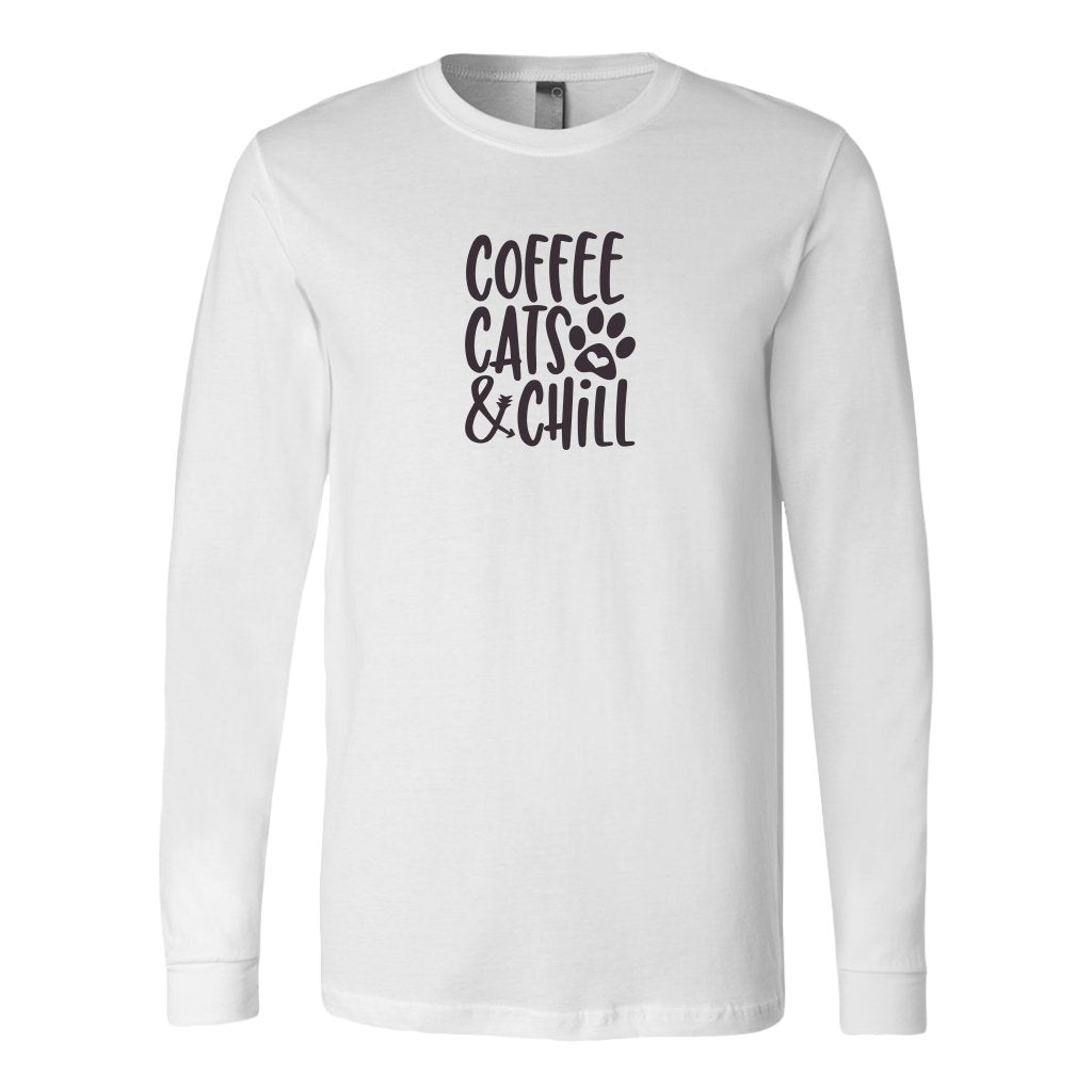 Coffe Cats And Chill Long Sleeve ShirtT-shirt - My E Three