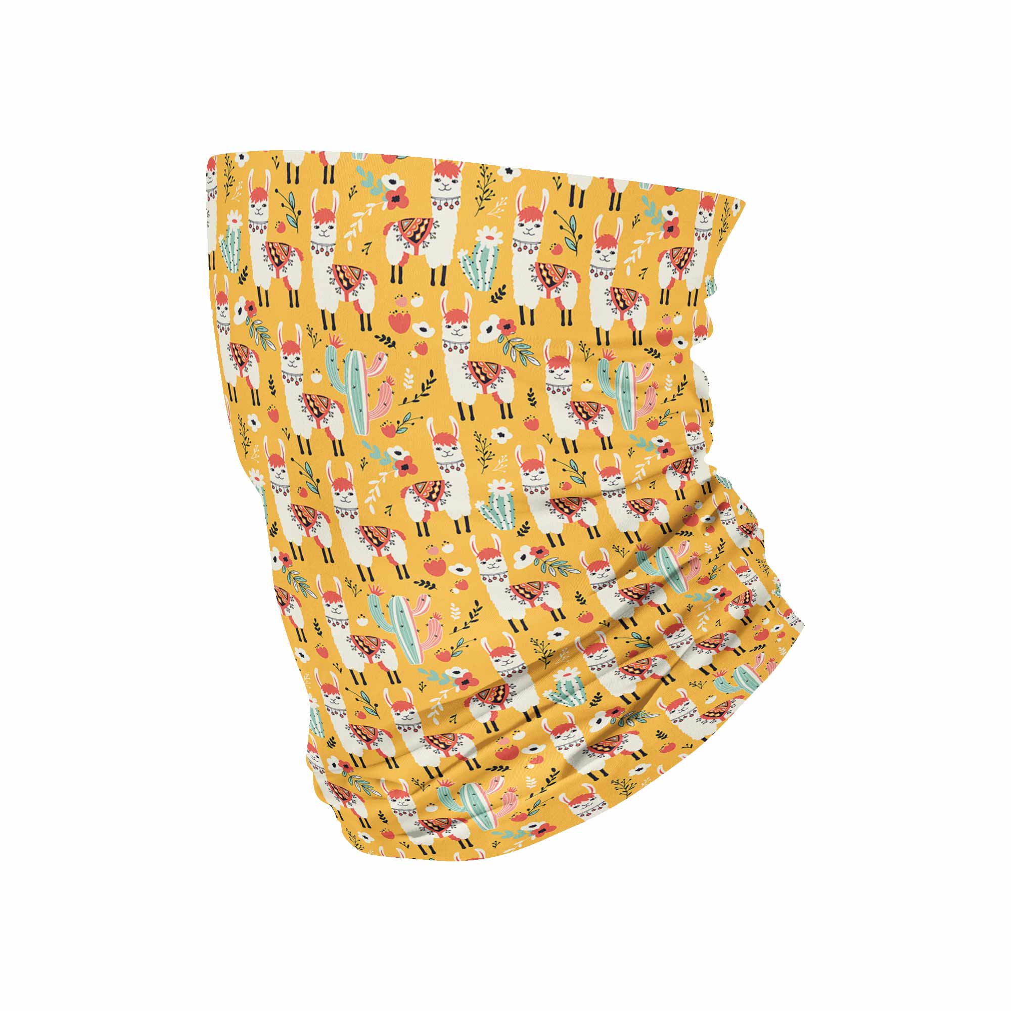 Yellow Llama Neck Gaiter fits Kids, Youth and PetiteNeck Gaiter - My E Three