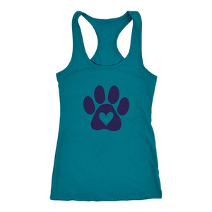 Paw Print With Heart Racerback TankT-shirt - My E Three