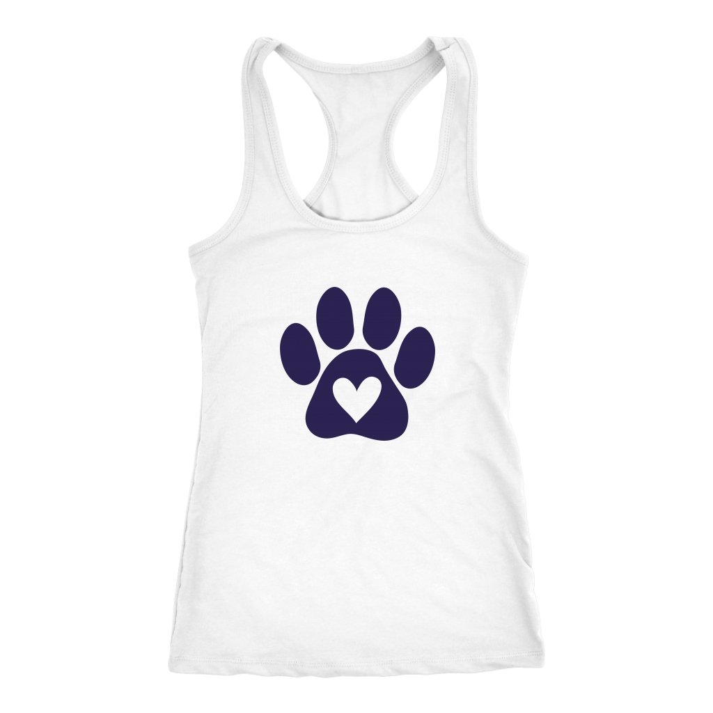 Paw Print With Heart Racerback TankT-shirt - My E Three