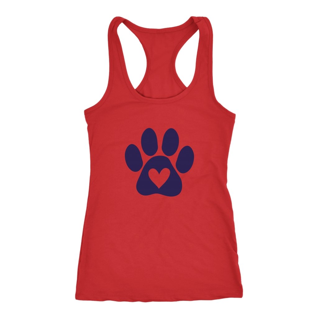 Paw Print With Heart Racerback TankT-shirt - My E Three