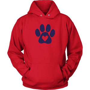 Paw Print With Heart Unisex HoodieT-shirt - My E Three