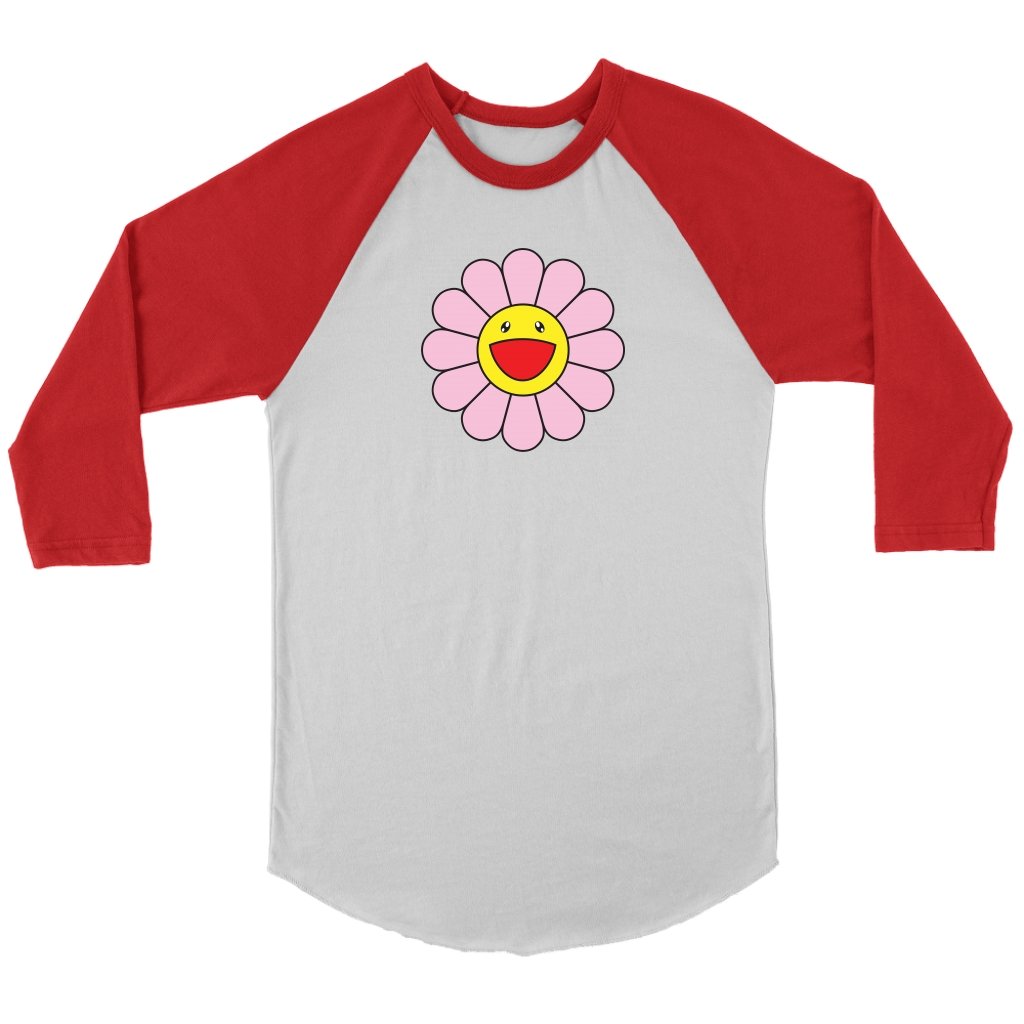 Pretty Flower Pink Unisex 3/4 RaglanT-shirt - My E Three