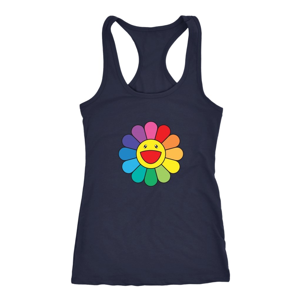 Pretty Flower Ranbow Racerback TankT-shirt - My E Three