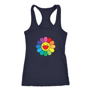 Pretty Flower Ranbow Racerback TankT-shirt - My E Three