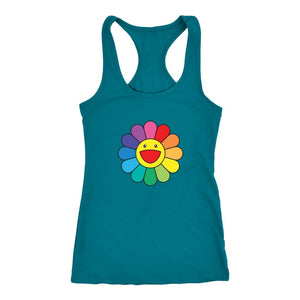 Pretty Flower Ranbow Racerback TankT-shirt - My E Three