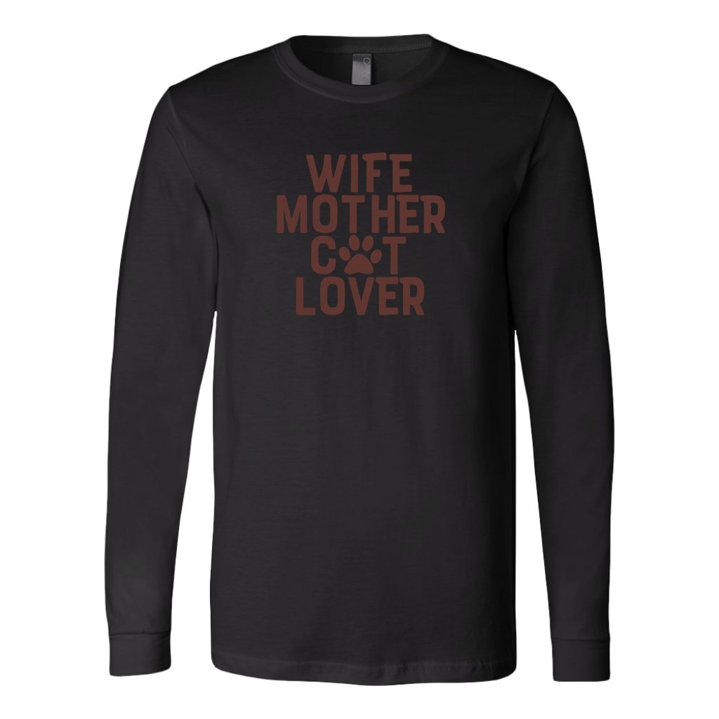 Wife Mother Cat Lover Long Sleeve ShirtT-shirt - My E Three