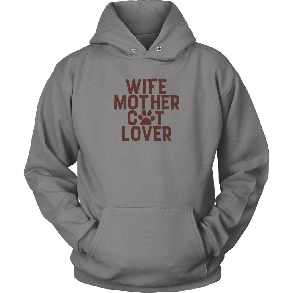 Wife Mother Cat Lover Unisex HoodieT-shirt - My E Three