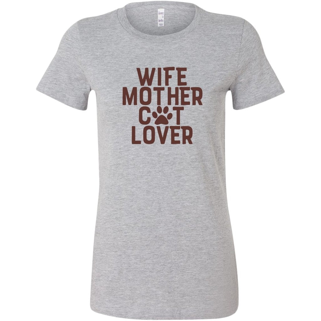 Wife Mother Cat Lover Womens ShirtT-shirt - My E Three